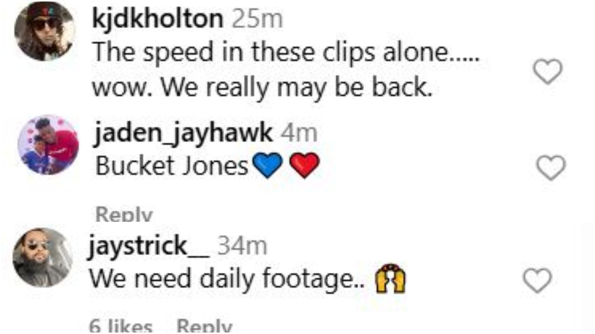 Kansas hoops fans react to five-star recruit Darryn Peterson putting on a clinic in practice. Credit: IG/@kuhoops
